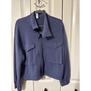Women's Yogalicious Blue Zip Up Jacket Size Large